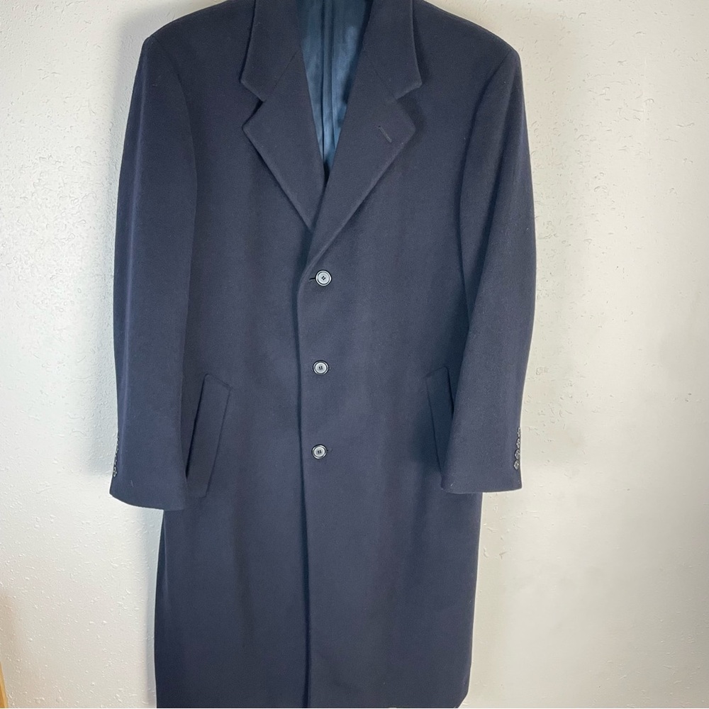 Nordstrom Jacob Siegel Navy Wool Overcoat